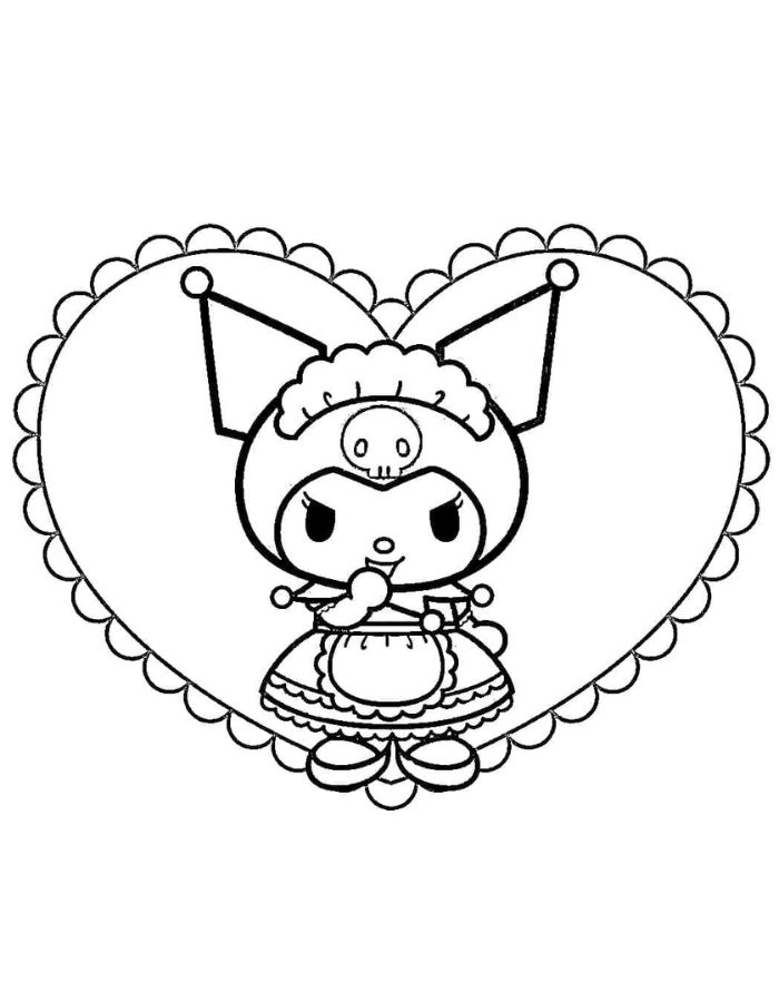 in tranh tô màu kuromi
