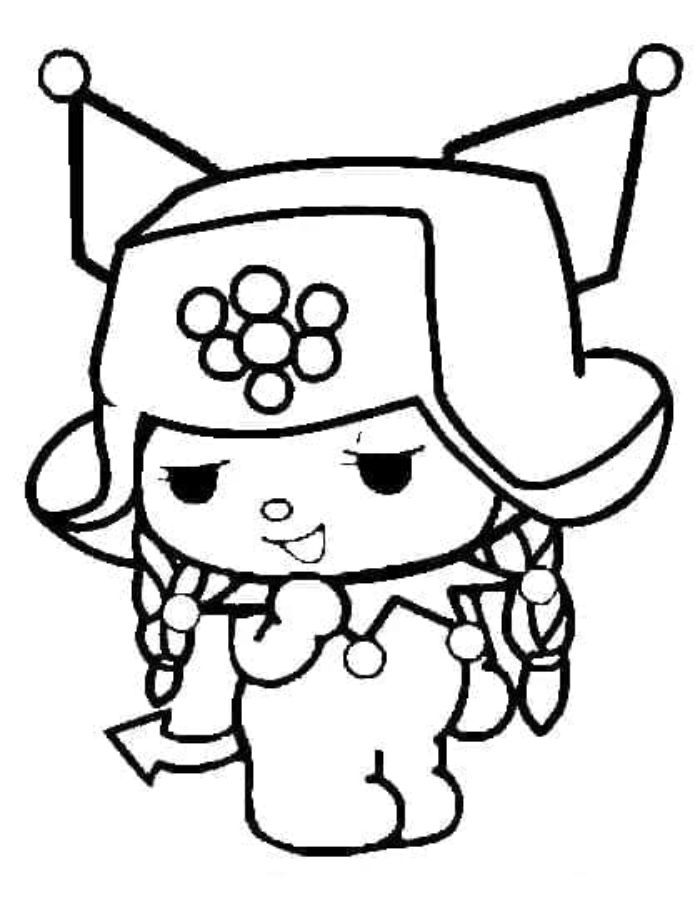 kuromi para colorear tranh tô màu kuromi