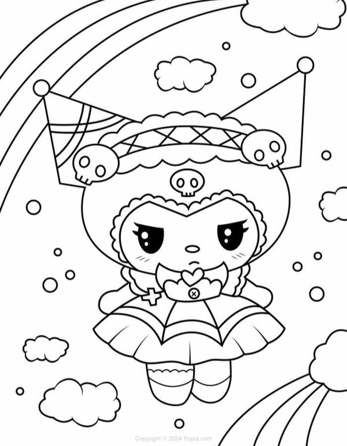 kuromi tranh tô màu my melody