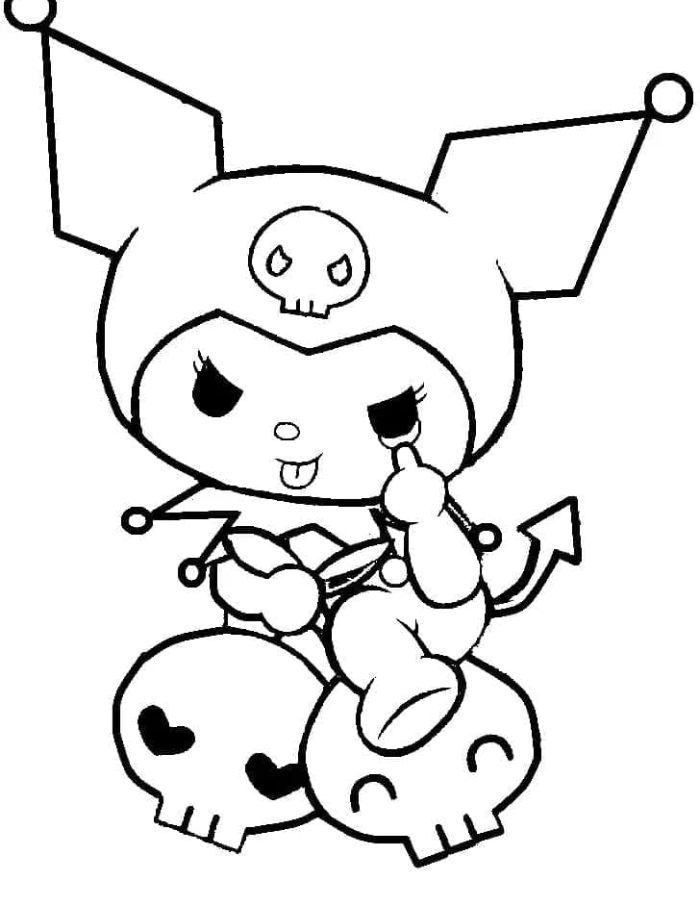 para colorear tranh tô màu kuromi