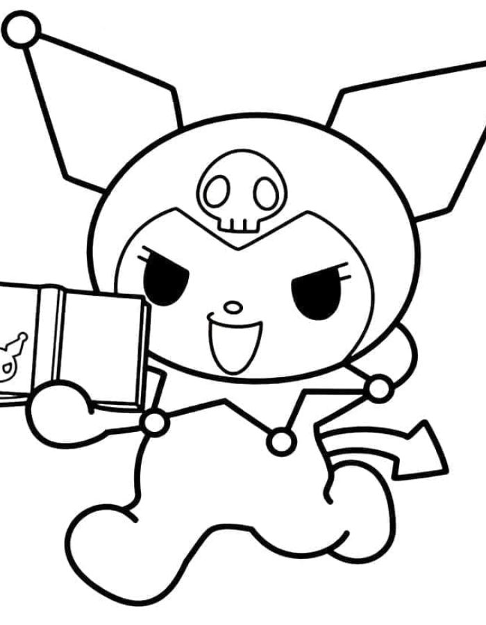 tranh tô màu búp bê giấy kuromi