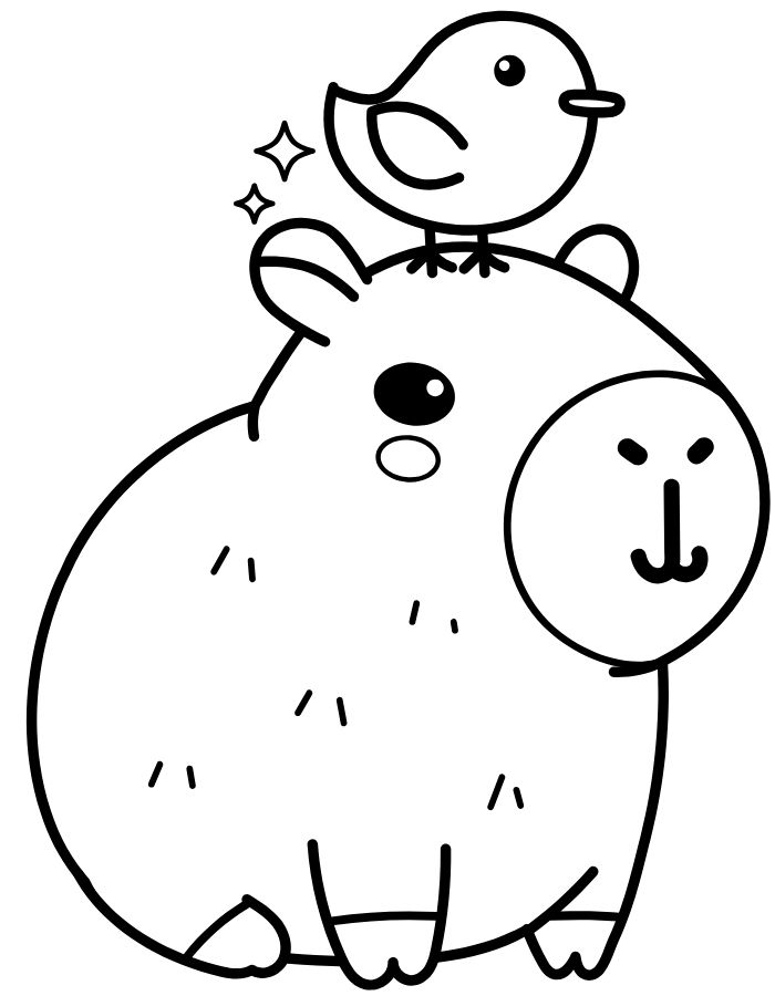 tranh to màu capybara