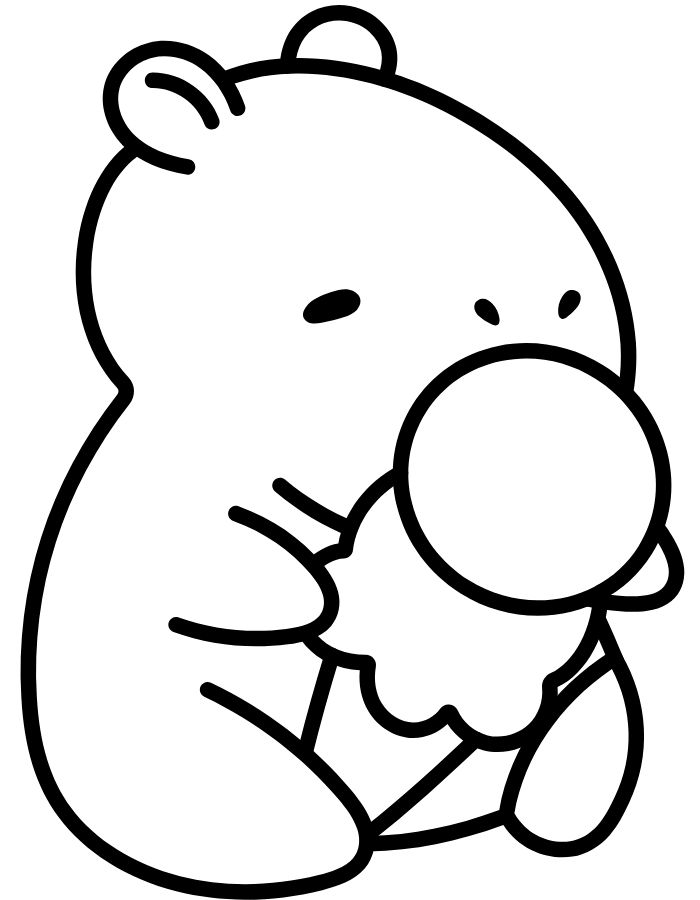 tranh tô màu capybara chibi