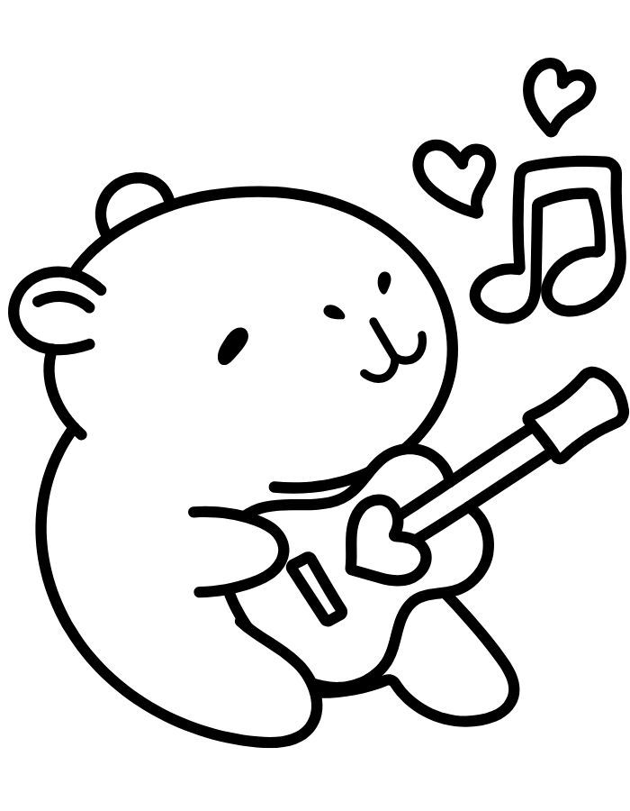 tranh tô màu capybara cho bé
