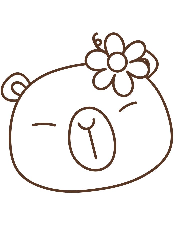 tranh tô màu capybara dễ thương