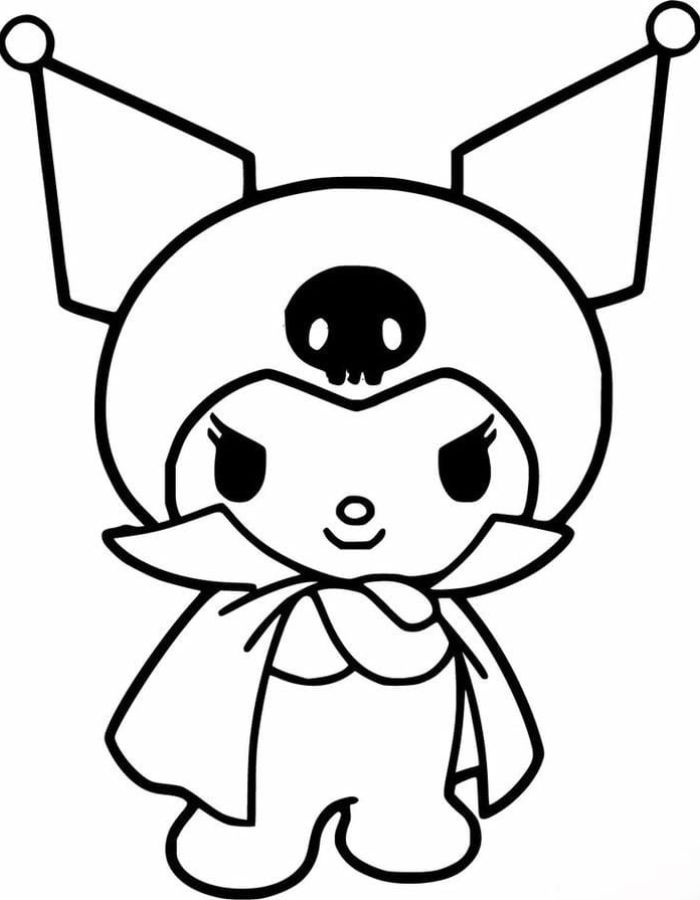 tranh tô màu cinnamoroll và kuromi cute