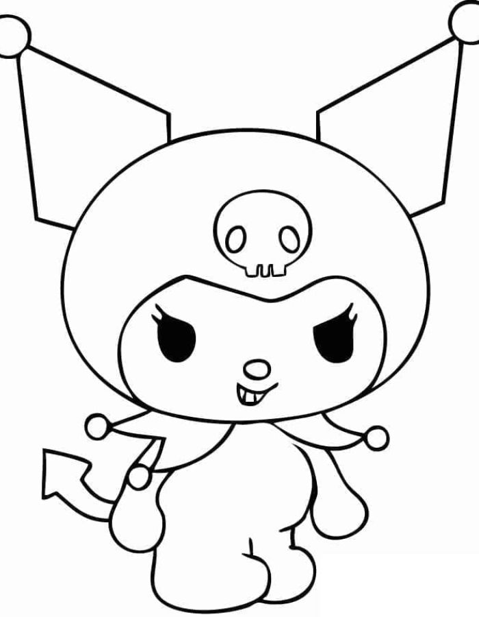 tranh tô màu cinnamoroll và kuromi