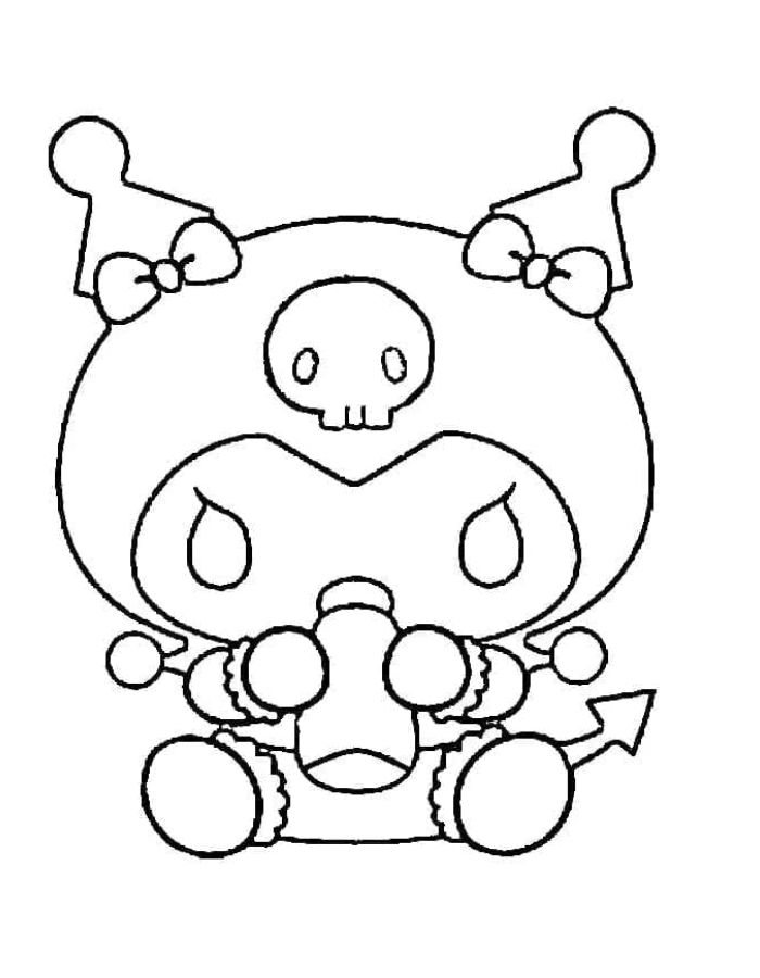 tranh tô màu kuromi cho bé