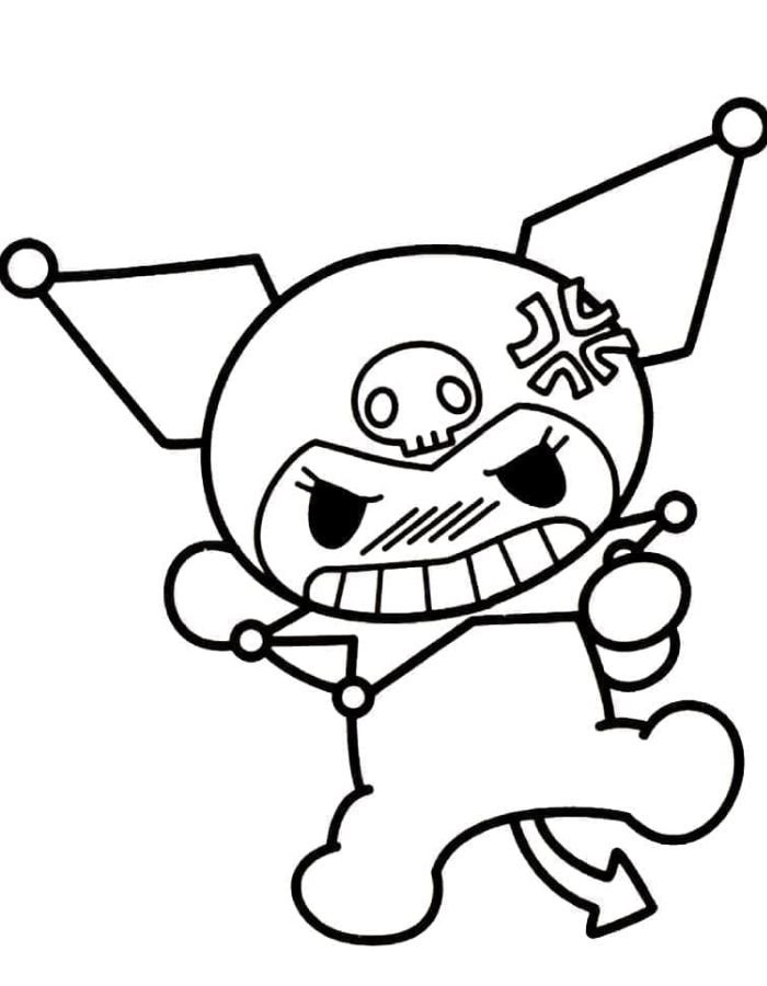 tranh tô màu kuromi cute