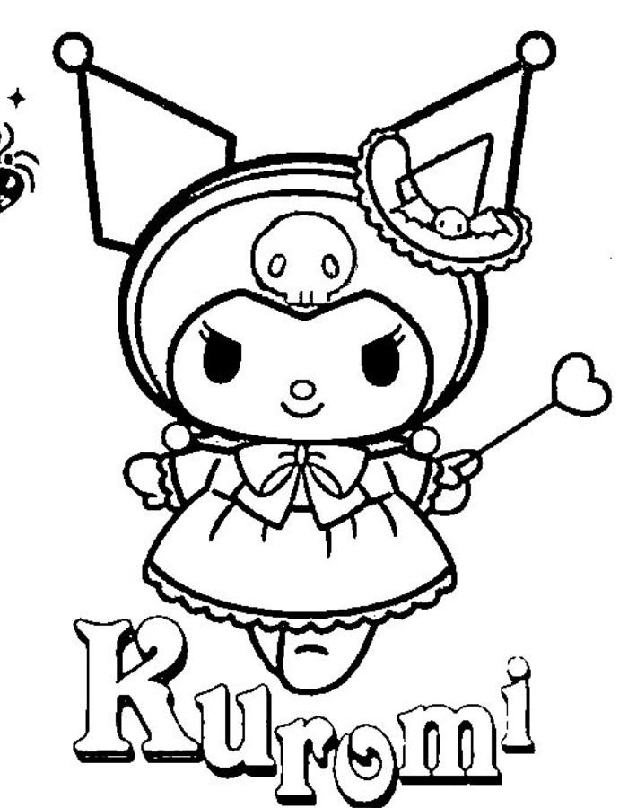 tranh tô màu kuromi cute dễ thương