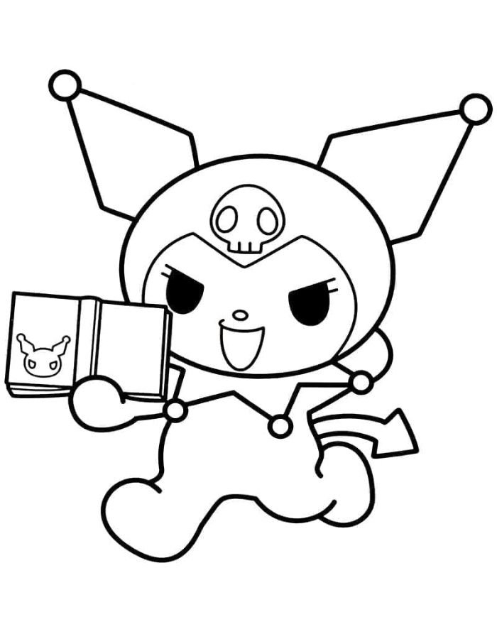 tranh tô màu kuromi cute siêu cute