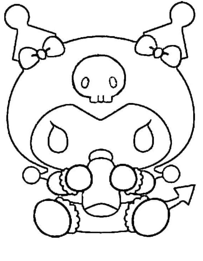 tranh tô màu kuromi cutee