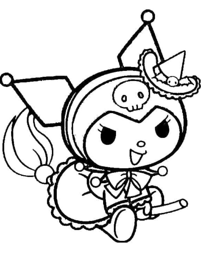 tranh tô màu kuromi và cinnamoroll