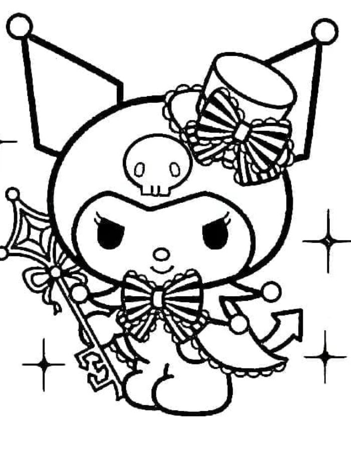 tranh tô màu melody và kuromi