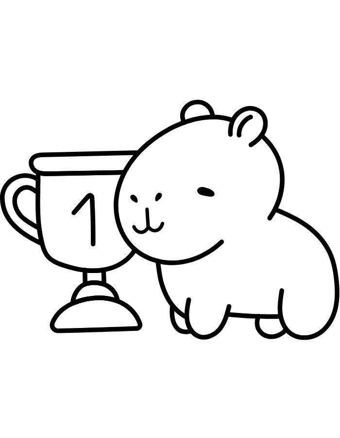 tranh tô màu sticker capybara cute