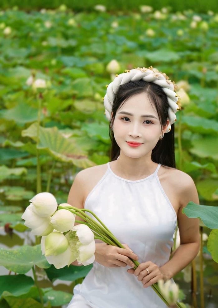 gái xinh đầm sen đẳng cấp