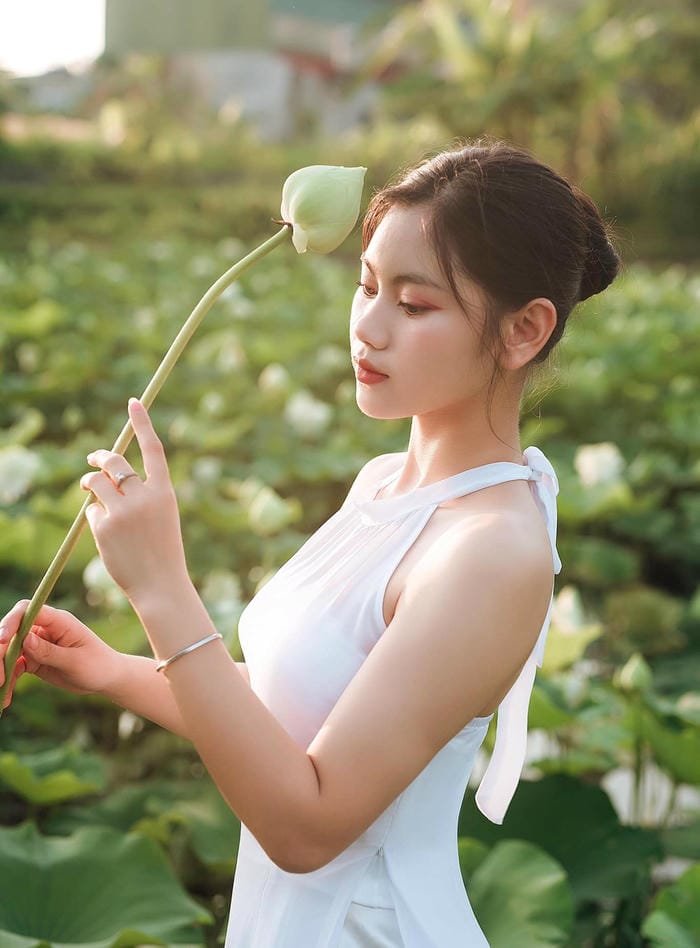 gái xinh đầm sen ngầu