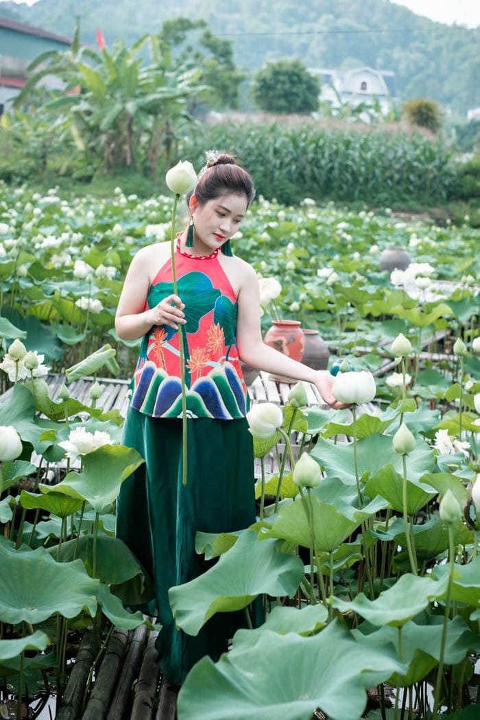 gái xinh đầm sen thẩm mỹ