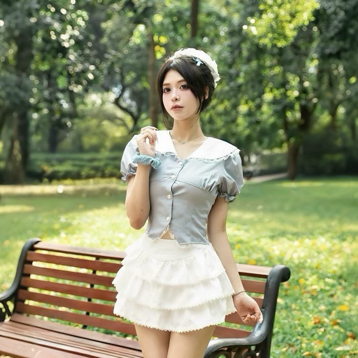 gái xinh mặc váy ngắn rạng rỡ