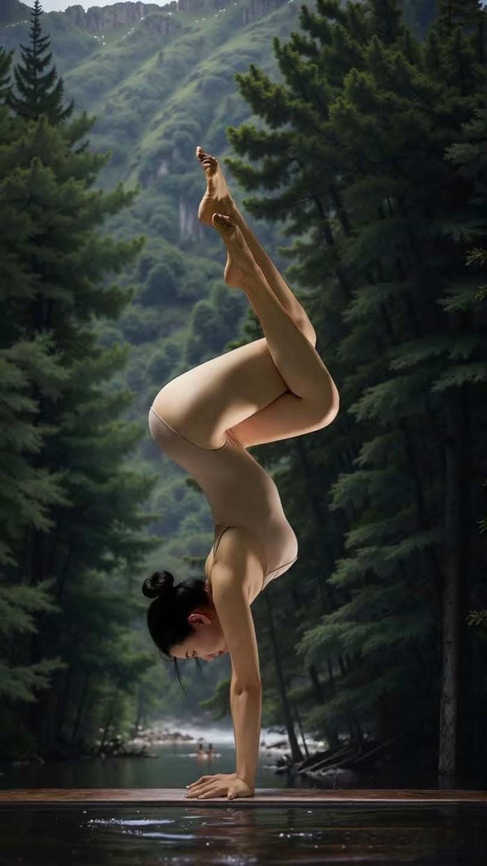 gái xinh tập yoga đơn giản